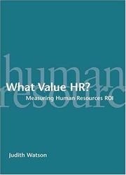 Cover of: What Value HR?