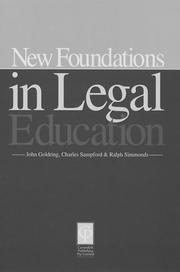 Cover of: New Foundations in Legal Education (Legal Education Series)