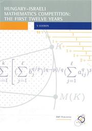 Cover of: Hungary-Israel Mathematics Competition: The First Twelve Years (Enrichment Series, Volume 20)