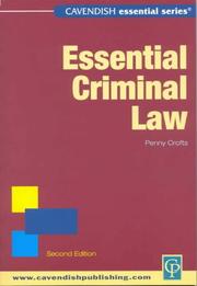 Cover of: Essential Criminal Law (Essential) by Penny Croft, Penny Crofts, David Barker