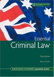 Cover of: Australian Essential Criminal Law 3/e by Penny Crofts