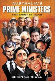 Cover of: Australia's Prime Ministers by Brian Carroll