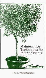 Cover of: Maintenance Techniques for Interior Plants | David L. Hamilton