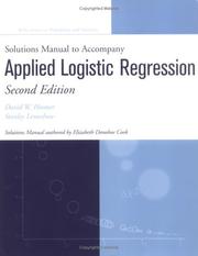Cover of: Applied Logistic Regression, Textbook and Solutions Manual (Wiley Series in Probability and Statistics)