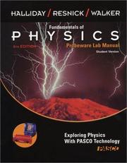 Cover of: Fundamentals of Physics, , Probeware Lab Manual/Student Version by David Halliday, Robert Resnick, Jearl Walker