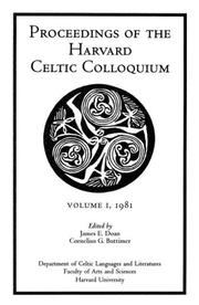 Cover of: Proceedings of the Harvard Celtic Colloquium, 1, 1981 (Proceedings of the Harvard Celtic Colloquium) | 