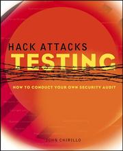 Cover of: Hack Attacks Testing by John Chirillo