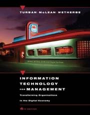 Cover of: Information Technology for Management by Efraim Turban, Ephraim McLean, James Wetherbe