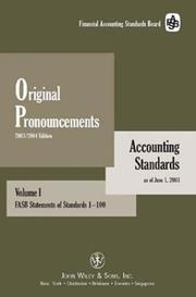 Cover of: Original Pronouncements, Volumes I, II, III: FASB Statements of Standards 1150, AICPA Pronouncements & FASB Interpretations, Concepts Statements, Technical ... Standards Original Pronouncements)