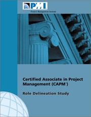 Cover of: Certified Associate in Project Management (CAPM) Role Delineation Study