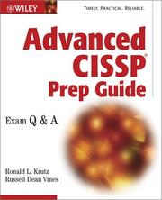 Cover of: Advanced CISSP Prep Guide by Ronald L. Krutz, Ronald L. Krutz, Russell Dean Vines