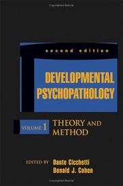 Cover of: Developmental Psychopathology, Theory and Method (Developmental Psychopathology) by Donald J. Cohen
