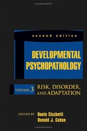Cover of: Developmental Psychopathology, Risk, Disorder, and Adaptation (Developmental Psychopathology) by Donald J. Cohen