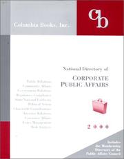 2000 National Directory of Corporate Public Affairs by J. Valerie Steele