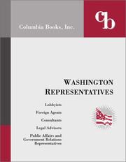Cover of: Washington Representatives 2000 (Washington Representatives)