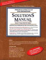 Cover of: Solutions Manual-Principles & Practices of Civil Engineering