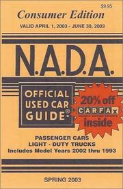 Cover of: N.A.D.A. Official Used Car Guide, Spring 2003 | Patricia R. Erney