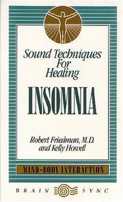 Cover of: Insomnia (Sound Techniques for Healing) by Robert Friedman, Kelly Howell