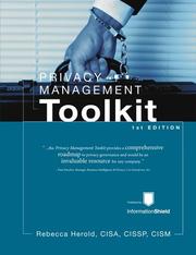 Cover of: The Privacy Management Toolkit