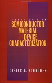 Cover of: Semiconductor material and device characterization by Dieter K. Schroder
