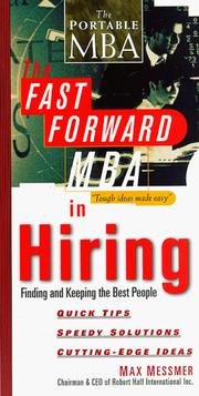 Cover of: The fast forward MBA in hiring by Max Messmer