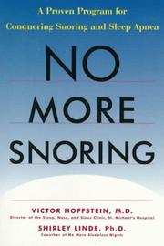 Cover of: No more snoring: a proven program for conquering snoring and sleep apnea