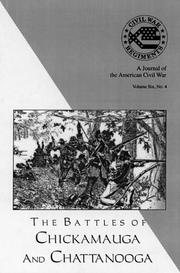 Cover of: A Journal of the American Civil War: Chickamauga & Chattanooga (Civil War Regiments , Vol 7, No 1)