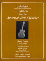 Cover of: Guitar Forum (1984-1994), American String Teachers Forum Highlights (Highlights from the American String Teacher, 1984-1994)