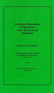 Cover of: On Hindu Philosophies of Experience: Cults, Mysticism and meditations
