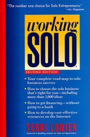 Cover of: Working solo by Terri Lonier