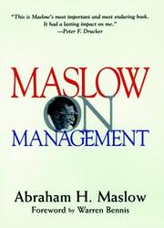 Cover of: Maslow on management by Abraham H. Maslow