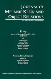 Envy - Special Issue of the Journal of Melanie Klein and Object Relations by Michael Eigen