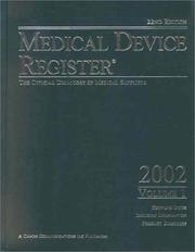 Cover of: Medical Device Register: The Official Directory of Medical Suppliers (Medical Device Register. (United States))