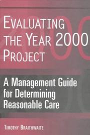 Cover of: Evaluating the year 2000 project: a management guide for determining reasonable care