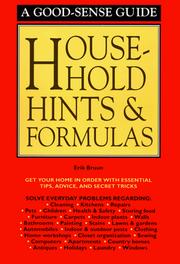 Cover of: Household Hints and Formulas (Good-Sense Guides Series)