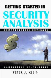 Cover of: Getting started in security analysis by Peter J. Klein