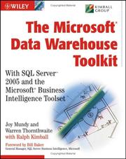 Cover of: The Microsoft data warehouse toolkit: with SQL Server 2005 and the Microsoft Business Intelligence toolset