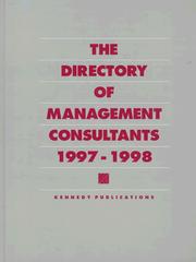 Cover of: The Directory of Management Consultants 1997-1998