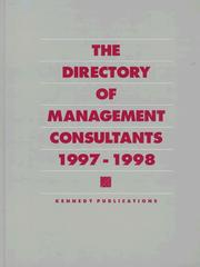 Cover of: The Directory of Management Consultants 1997-1998 by Kennedy Publications