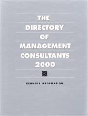 Cover of: The Directory of Management Consultants 2000 (Directory of Management Consultants)