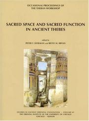 Cover of: Sacred Space and Sacred Function in Ancient Thebes (Studies in Ancient Oriental Civilization)