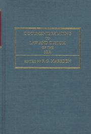 Cover of: Documents Relating to Law and Custom of the Sea