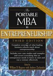 Cover of: The portable MBA in entrepreneurship by William D. Bygrave and Andrew Zacharakis, editors.