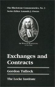 Cover of: Exchanges and Contracts, Blackstone Commentaries, No. 3 (The Blackstone commentaries)