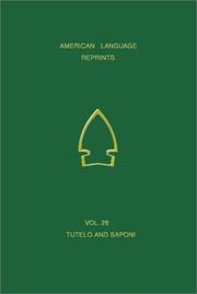 Cover of: Minor Vocabularies of Tutelo and Saponi (American Language Reprints, 26)