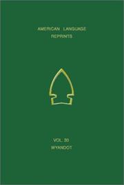 Cover of: A Vocabulary of Wyandot (American Language Reprints, V. 30.)