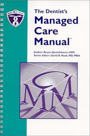Cover of: The Dentist's Managed Care Manual