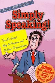 Front cover of Simply Speaking! by David Greenberg