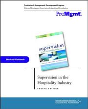 Cover of: Supervision in the Hospitality Industry, Student Workbook by Jack E. Miller, John R. Walker, Karen Eich Drummond