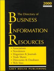 The Directory Of Business Information Resources 2000 (Directory of Business Information Resources, 2000) by Grey House